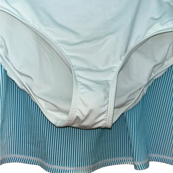 Lands End Seersucker Tankini Swimsuit 2 piece Bathing Suit Set skort size 14 - Picture 5 of 6